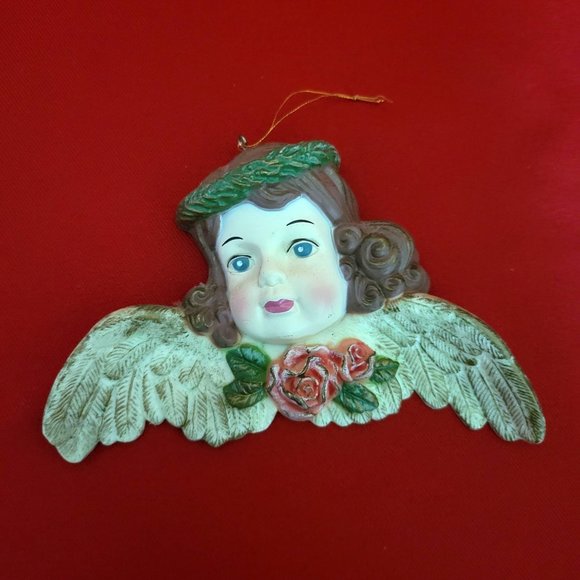 Vintage Angel Christmas Ornament Set of 5 Hard Plastic Handpainted - Picture 7 of 12